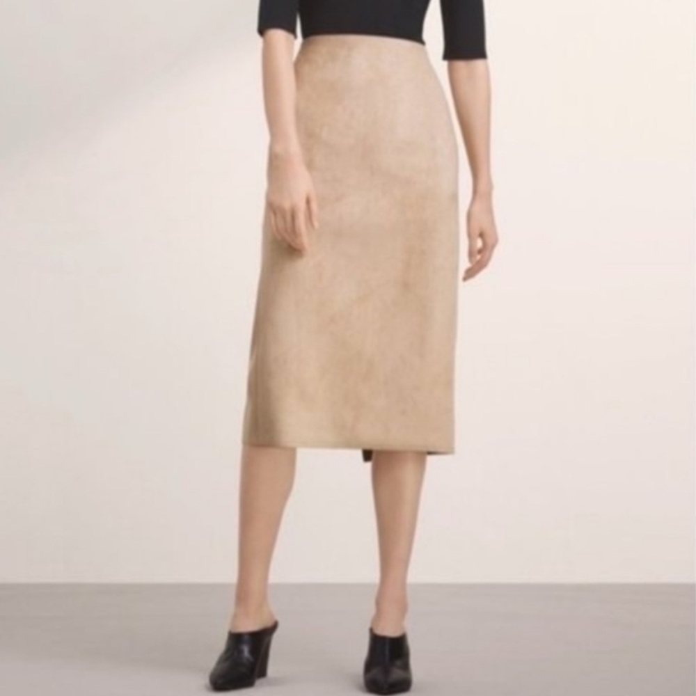 Babaton Aritzia Chuck Faux Suede Midi Skirt